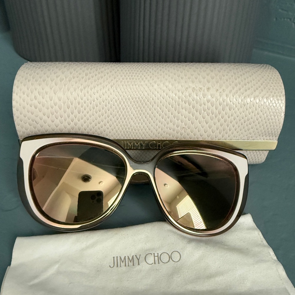 Jimmy Choo Pink and Gold Sunglasses